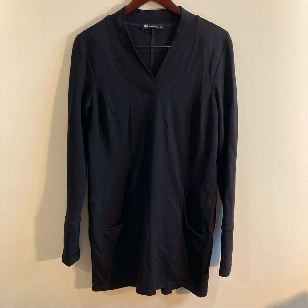 FIG CLOTHING Sz L Sporty Tunic with Thumbholes and Pockets Made in Canada